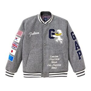 Palace x Gap Kids Varsity Jacket Size XL (12) Smooth Woven Polyester Limited Ed.